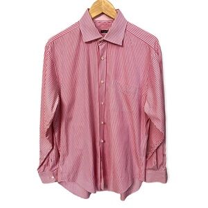 J McLaughlin Mens classic pinstripe soft cotton dress shirt #M4